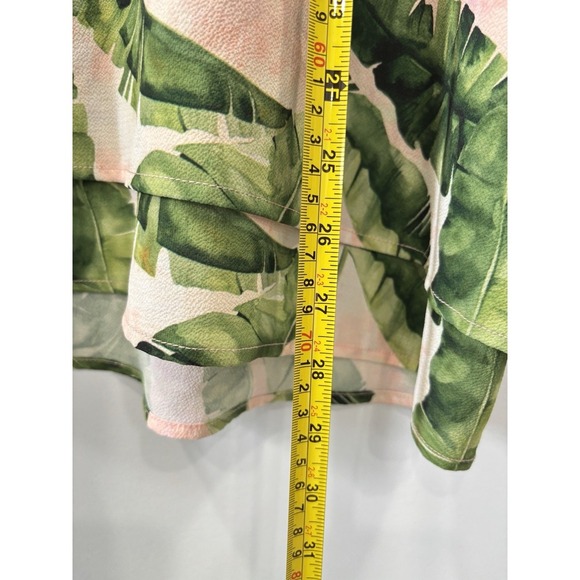Alex Marie Tropical Banana Leaf Print Sleeveless Blouse Top Size XL Summer - Picture 7 of 8